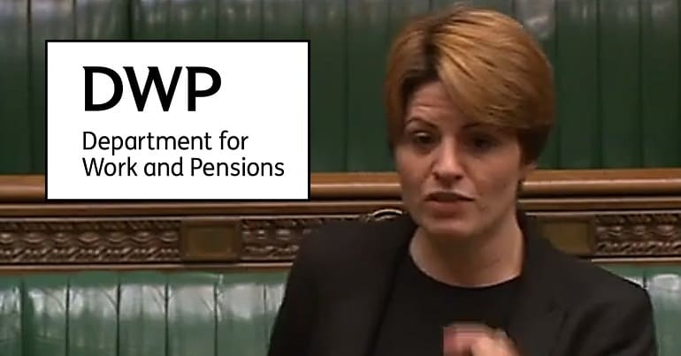 Emma Hardy and the DWP logo