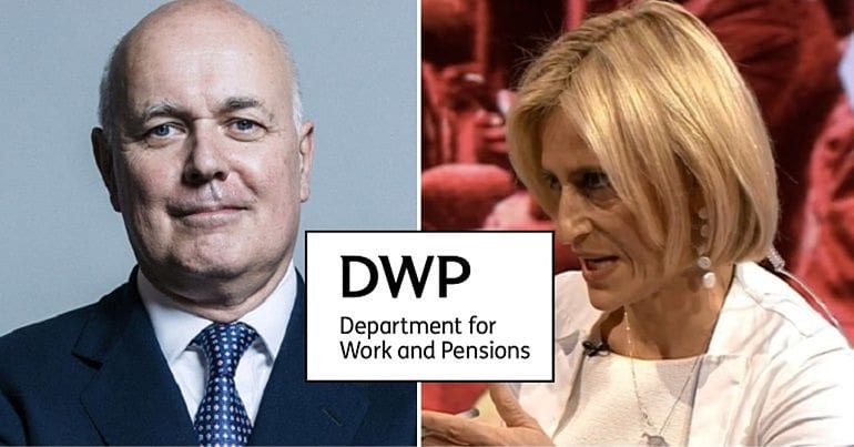 Iain Duncan Smith, Emily Maitlis, DWP logo