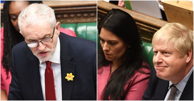 Jeremy corbyn, Priti patel, Boris Johnson