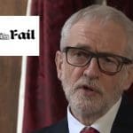 Jeremy Corbyn and a 'Daily Fail' logo