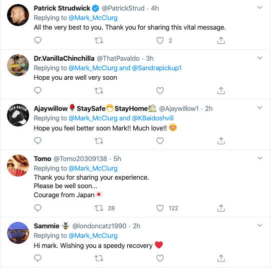 Tweets in response to Mark
