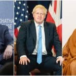 Benjamin Netanyahu, Boris Johnson and Mohammed Bin Salman