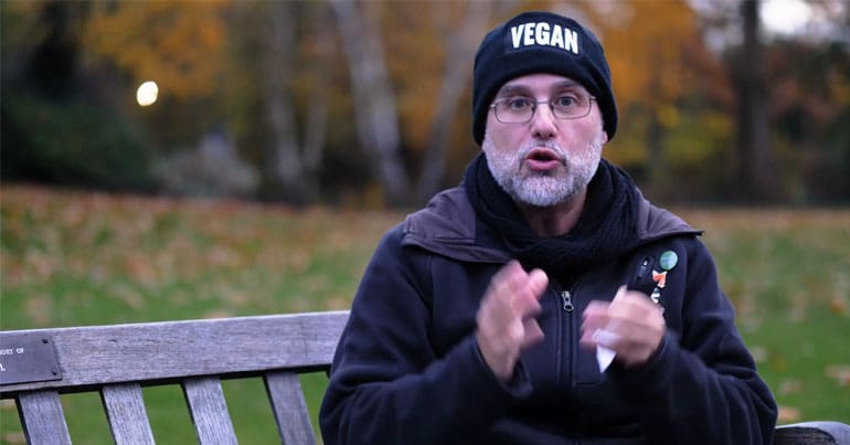 Jordi Casamitjana on a park bench