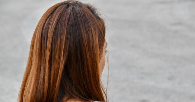 Woman looking away from camera