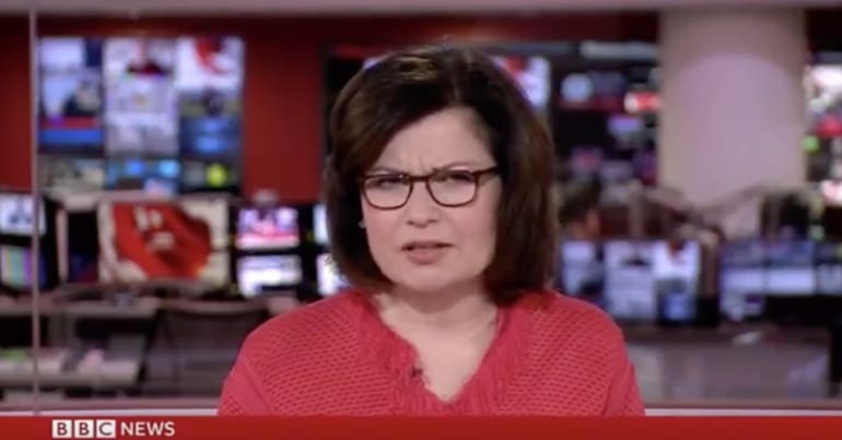BBC news presenter looking confused