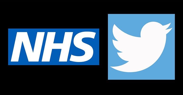 NHS and Twitter logos