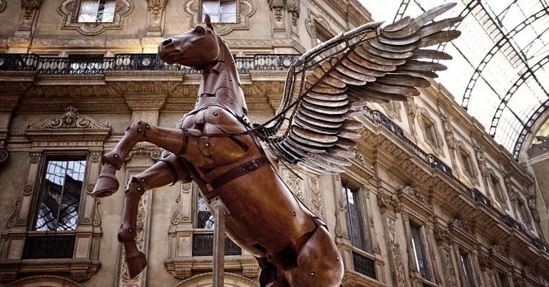A statue of Pegasus in Milan