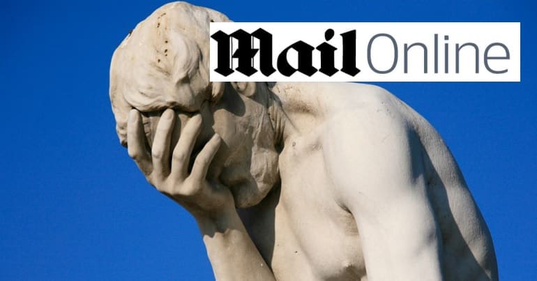 The MailOnline logo and facepalm