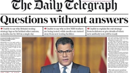 Telegraph front page