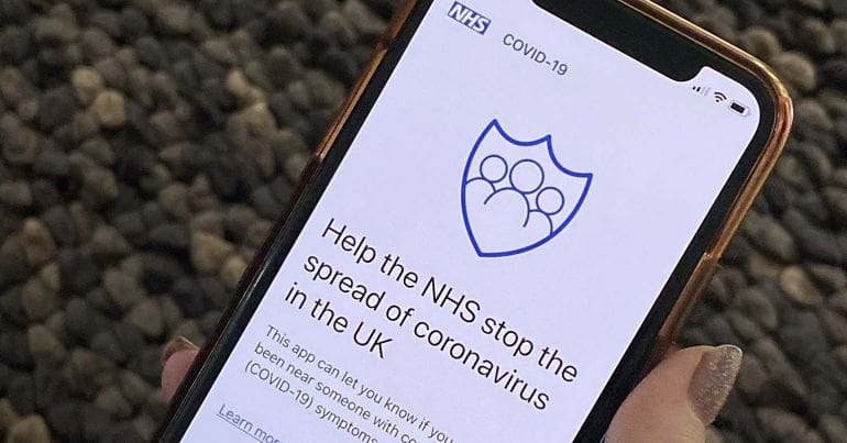 Image of coronavirus tracing app