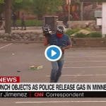 A CNN Still of a journalist fleeing during a George Floyd protest