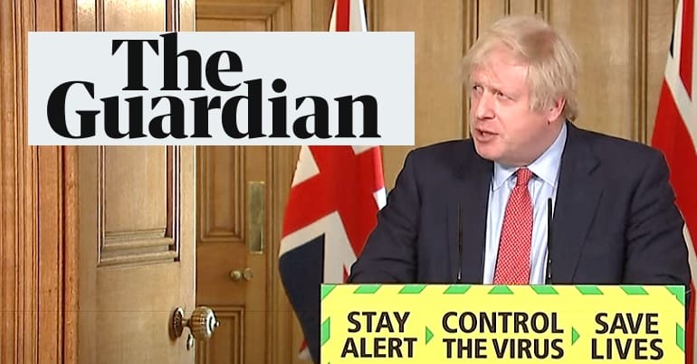 Boris Johnson and the Guardian Logo