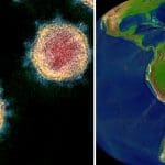 Coronavirus and aerial view of Latin America