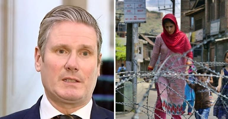 Keir Starmer and a family in Kashmir