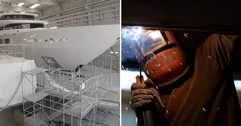 Luxury yacht & shipyard worker