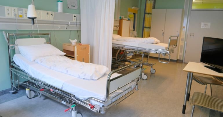 A hospital bed