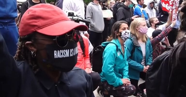 Black Lives Matter protestors at a demonstration in London