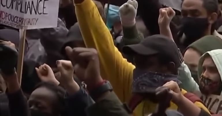 UK protesters at a Black Lives Matter protest