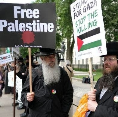 IDF Tank and Jewish anti-Zionist protesters