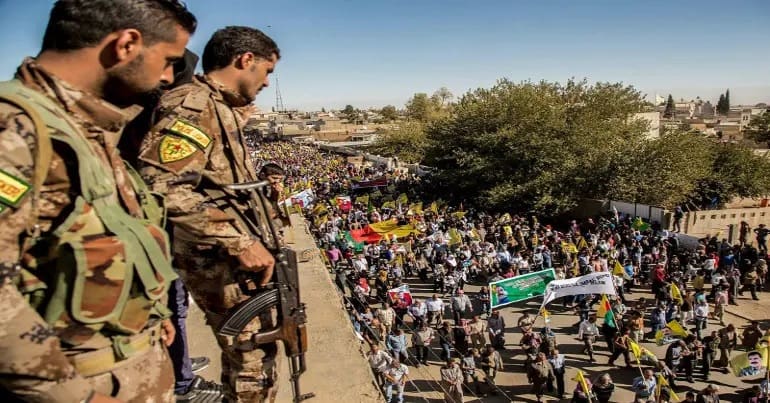 Kurdish YPG fighters