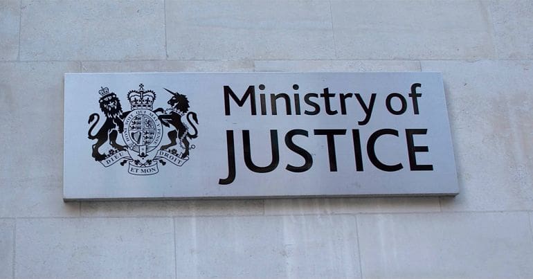 Ministry of Justice sign