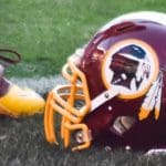 A Washington Redskins helmet
