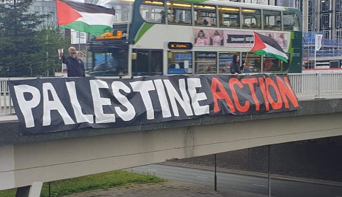 palestine action banner