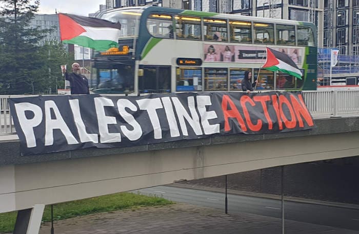 palestine action banner
