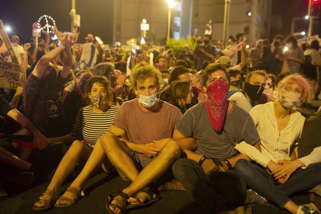 A protest about Benjamin Netanyahu