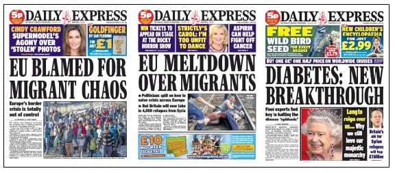 Daily Express Front Pages