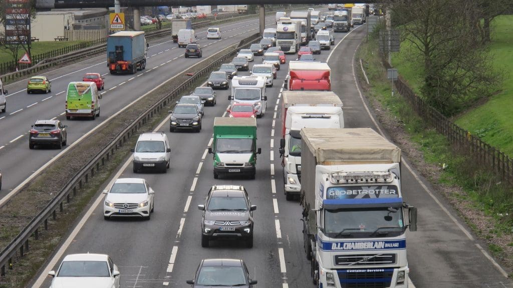 Lorries on a motorway