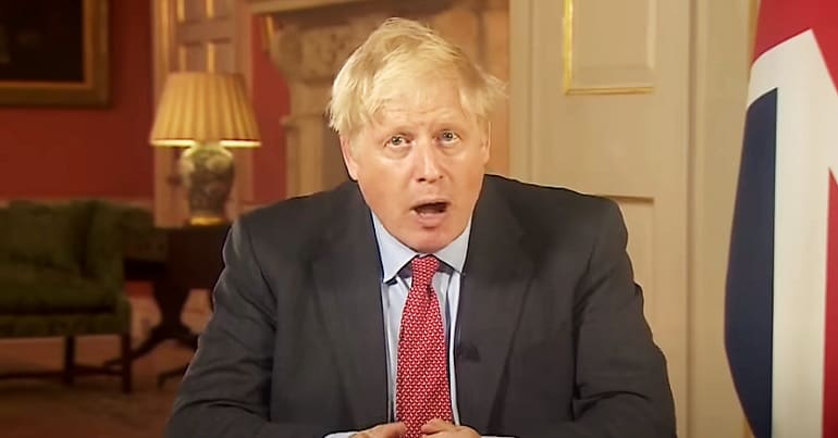 Boris Johnson looking shocked over the Tory spring conference protest