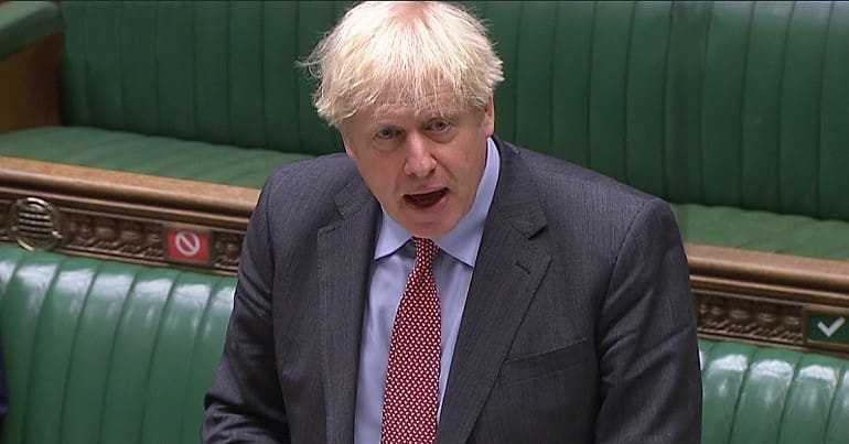 Boris Johnson with his mouth open