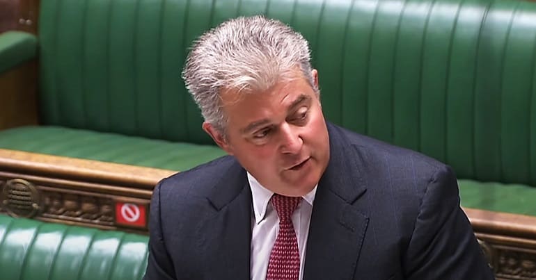 Brandon Lewis talking about Brexit in parliament