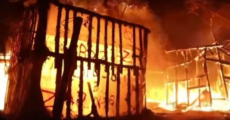 Moria camp fire