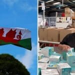 Welsh flag and face masks