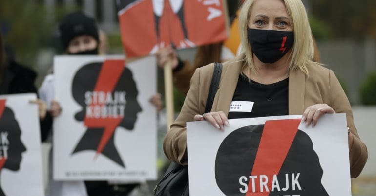 Pro-abortion supporters in Poland