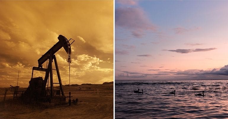 Oil drill and Lough Neagh