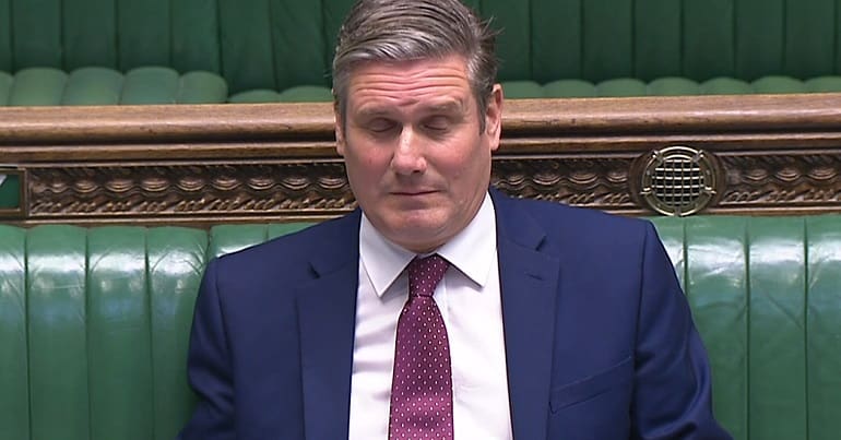 Labour leader Keir Starmer at PMQs on 14 October