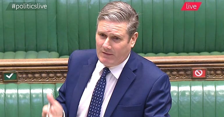 Keir Starmer at PMQs on 7 October