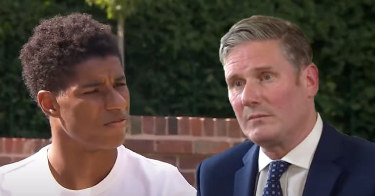 Marcus Rashford and Keir Starmer