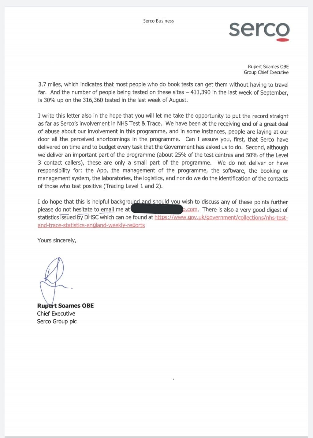 Serco Letter Page Two