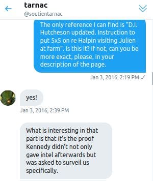 DM between Tarnac and Tom Coburg