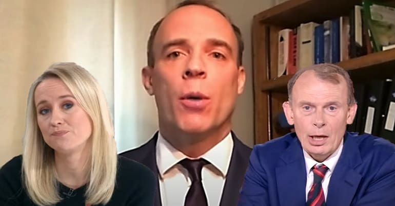Dominic Raab with both Sophie Ridge and Andrew Marr