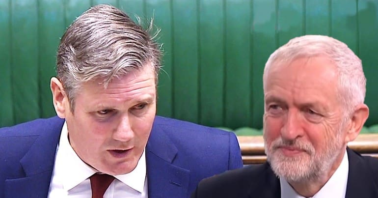 Keir Starmer and Jeremy Corbyn