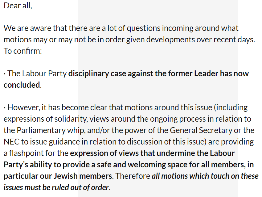 Labour governance department memo