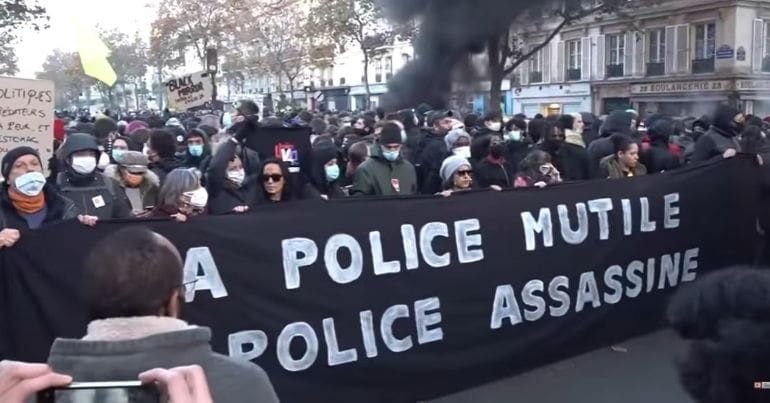 Anti-police brutality protesters in Paris