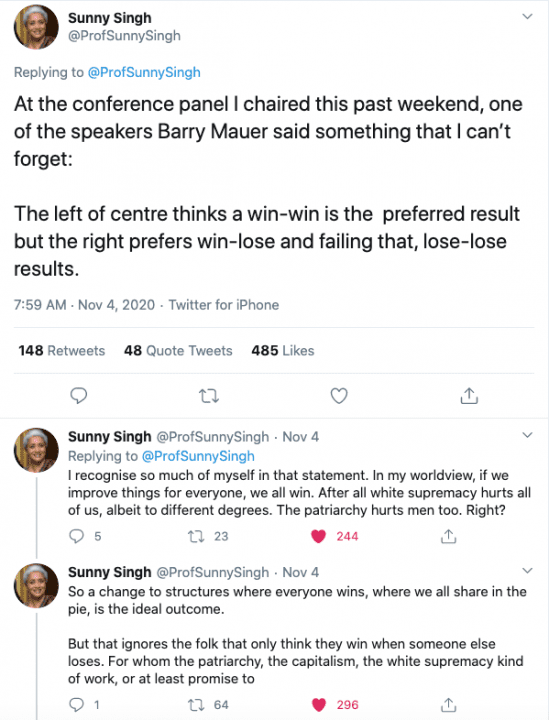 Prof Sunny Singh tweet