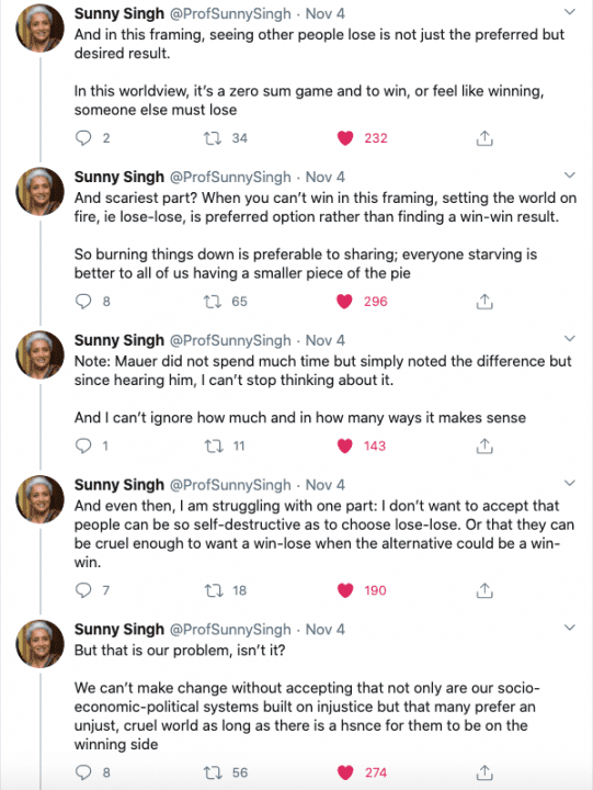 Prof Sunny Singh tweets