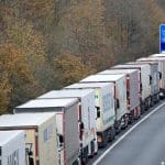 A queue of lorries
